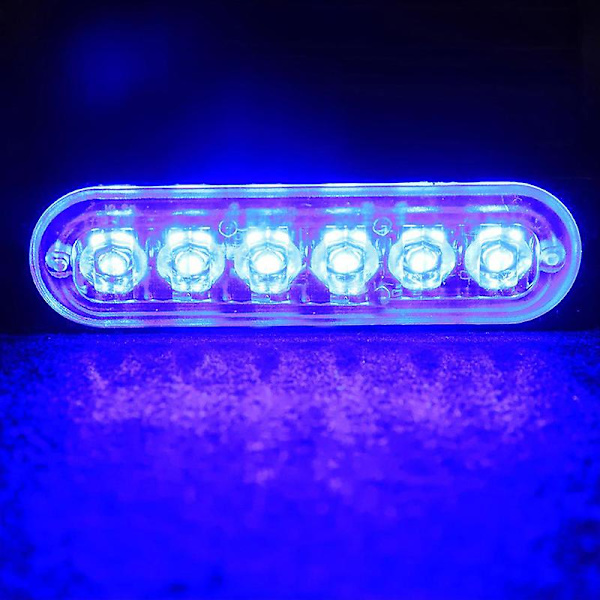6/12led Strobe Varsellys Billig Strobe Grille Blinkende Lightbar Lastebil Bil Beacon Lamp Amber Trafikklys 12v 24v Billys - Varsellys Assem 6LED Blue