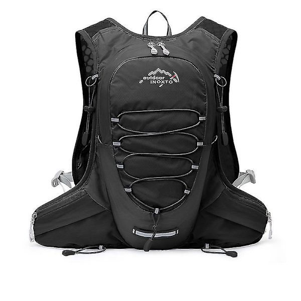12l Hydration Pack Ryggsäck, lätt vattenryggsäck med 2l läckagesäker hydreringsblåsa Dagsäck för män Kvinnor,löpande vätskeväst för utomhus T Black