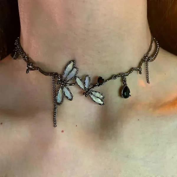 Y2k Sort Guldsmed Choker Halskæde til Kvinder Gotisk Fest Smykker Tilbehør