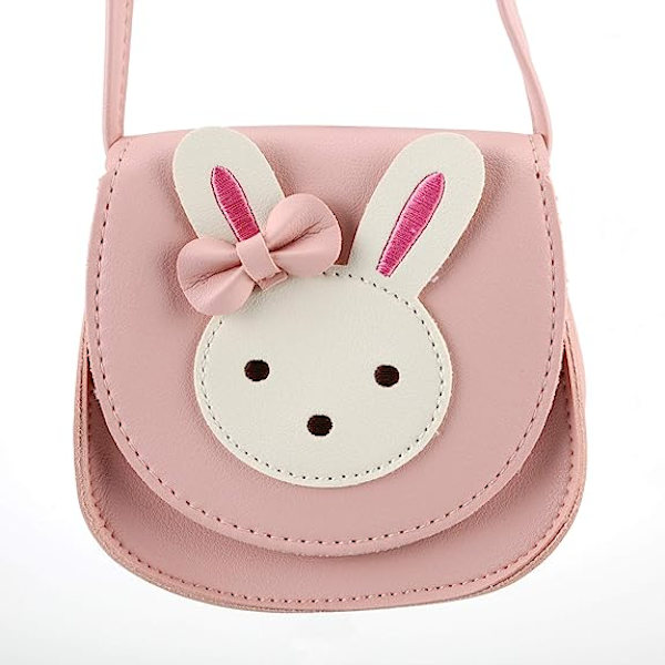 Little Rabbit Ear Bow Crossbody-veske, PU-skulderveske for barn, jenter, småbarn