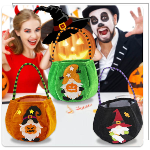 Tai herkut Kangaskassit Karkkilaukku Juhla Lapsille Kurpitsa Sarjakuva Ämpäri Kannettava Lahjakori Halloween Saalista Orange