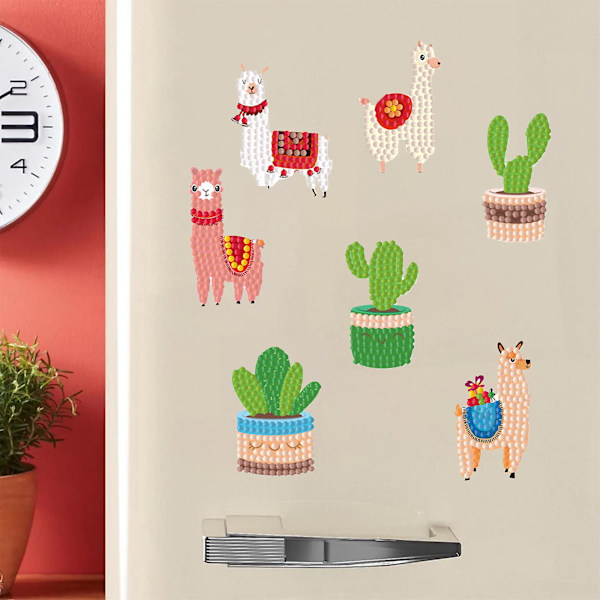 Tecknad Princess Diy Diamonds Painting Stickers Pennhållare Koppar Kylskåp Alpaca