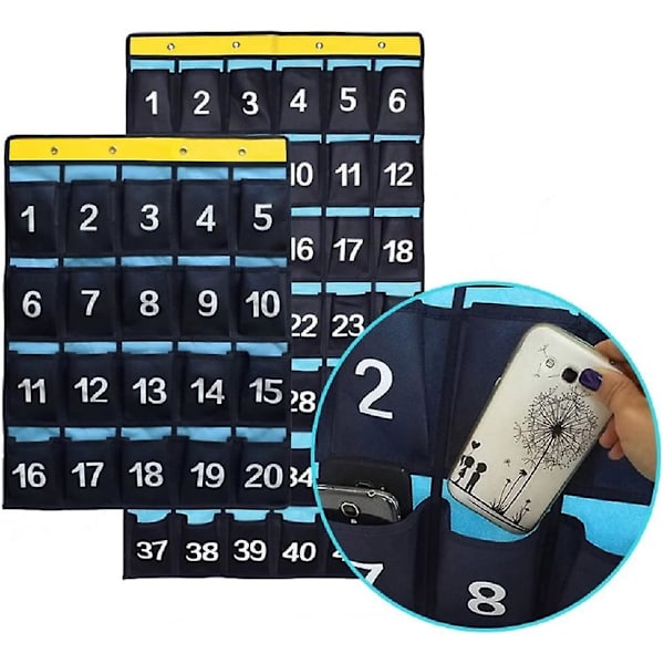 Numeroitu organizer Luokkahuoneen taskutaulukko matkapuhelimille Laskimien pidikkeet Sininen (36 taskua) 20 Pockets