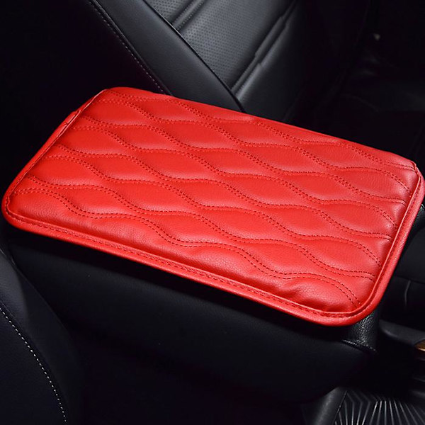 Universal Pu Läder Bil Armstöd Pad Auto Bil Armstöd Förvaringsbox Mats Dammtät Cover Vattentät Armstödsskydd| | Red