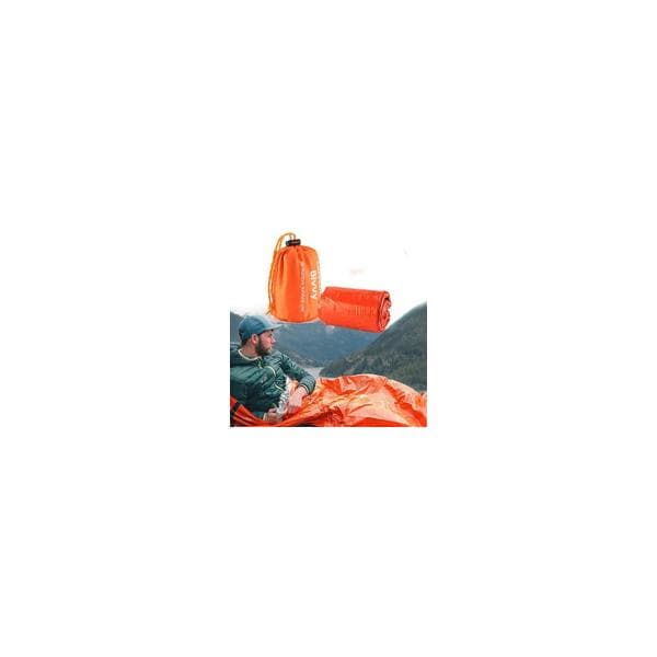 4-pack Vattentät Termisk Nödsovsäck för Utomhusbruk Camping Överlevnad Bivacksäck Orange