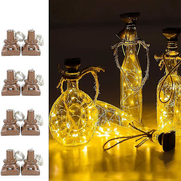 Solar vinflaska Fairy Lamp Trädgårdslampor Vintage Lampor Kedja Halloween Decors Square warm white