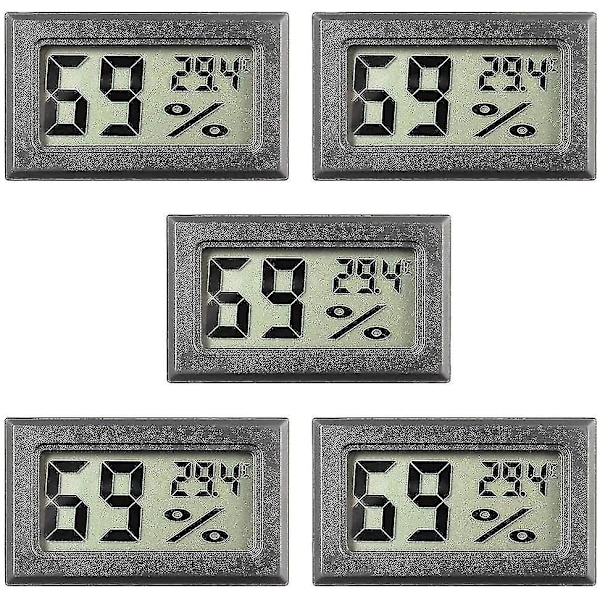 5-pack Mini Hygrometer Liten digital termometer Hygrometer Lcd Monitor inomhus