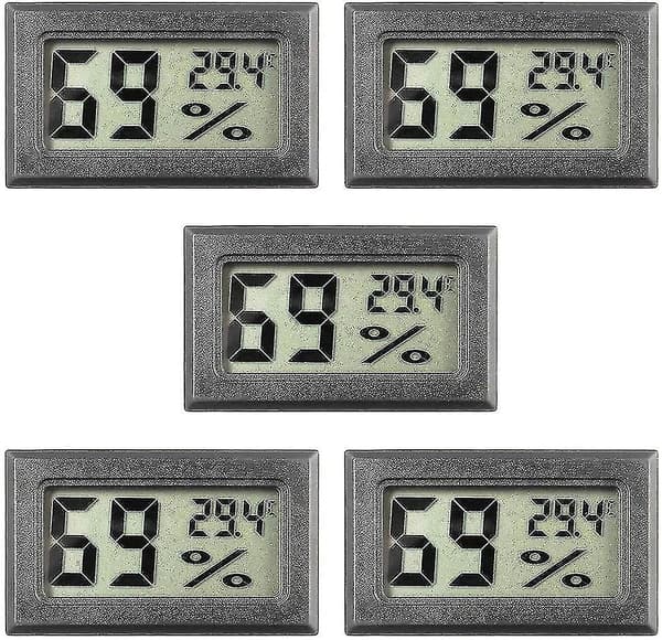 5-pack Mini Hygrometer Liten Digital Termometer Hygrometer LCD-skärm Inomhus