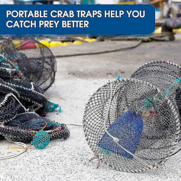 6 stk. Crab Trap Bait Bag med Skab Bærbar Fiskefælde Udendørs Krabbe Snare Mesh Bait Traps Rejer Ne