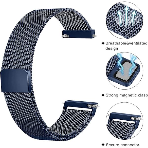 Metallbånd for erstatning av rustfritt stål for Samsung Galaxy Watch Active 2 Sapphire Blue