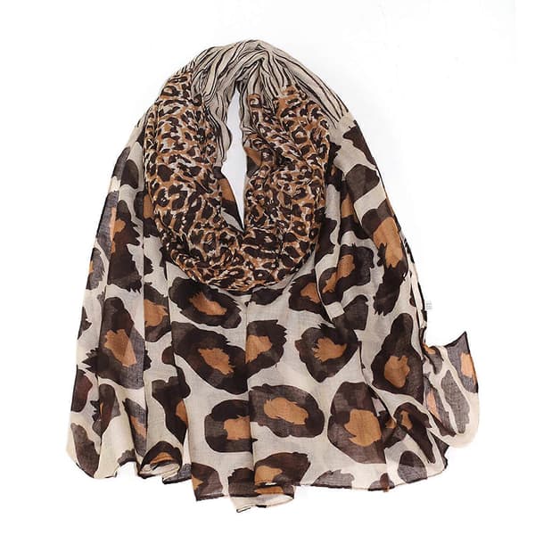 Trendy Leopardprint Wrap Sjal Behagelig og Blød Vinterhalstørklæde Polyester Tilbehør til Rejser eller Afslappede Udflugter Style 14