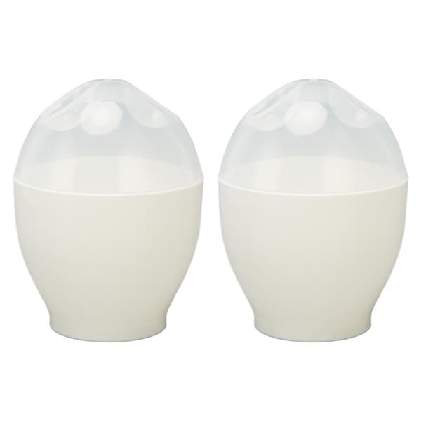 2st Microwave Egg Cooker Poacher ABS Portable Mini Quick Egg Cooking Cup for Kitchen Breakfast