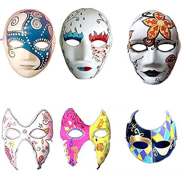 Tee itse Valkoinen Paperimaski Pulp Tyhjä Käsinmaalattu Maski Persoonallisuus Luova Ilmainen Design Mask