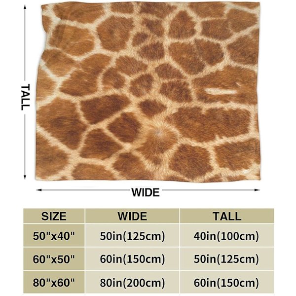 Plysj flanelltepper - Giraffe Texture Throw Fleece-teppe - Ultra Softffy Quilt For Sofadekor på soverommet Alle årstider 60x50in 150x125cm