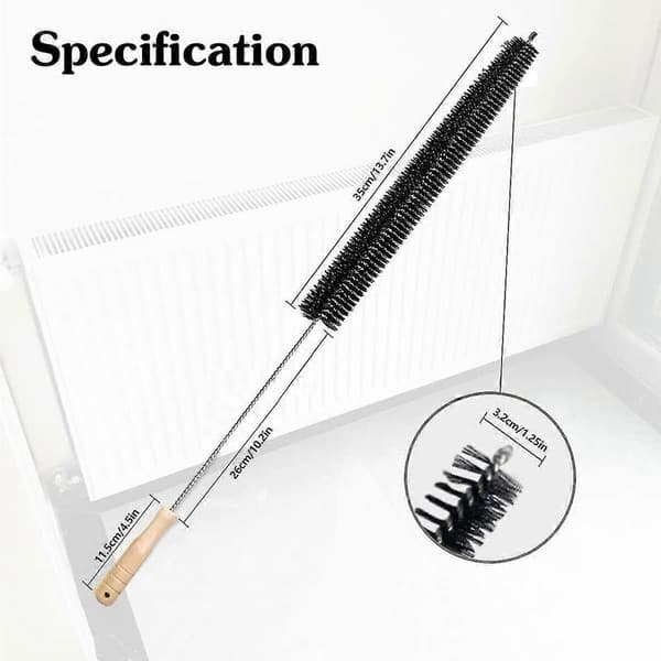 2 kpl Elementtiharja Joustava Patterin Pölyhuiska Puukahvalla (73cm)