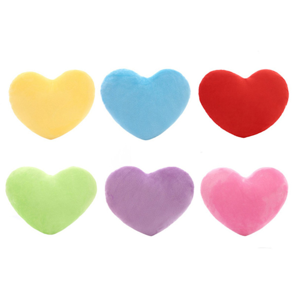 15 cm Plysj hjerteform Pute Dekorative ryggputer til gave til Valentinsdagen Hot Pink One Size