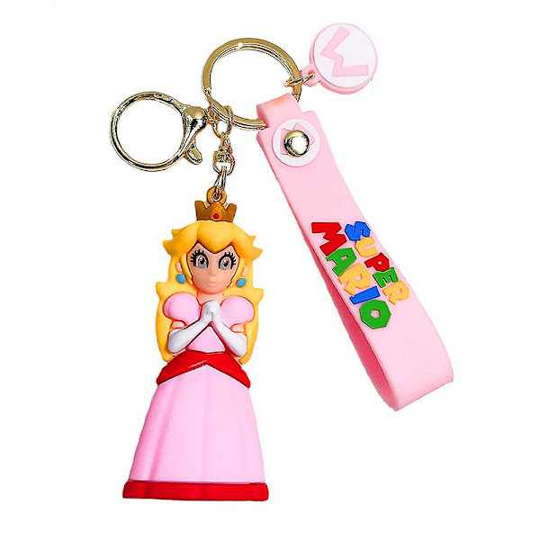 Super Mario Nøglering Nøglering Vedhæng Taske Charm Gamer Gaver Til Kvinder Mænd Drenge Piger C