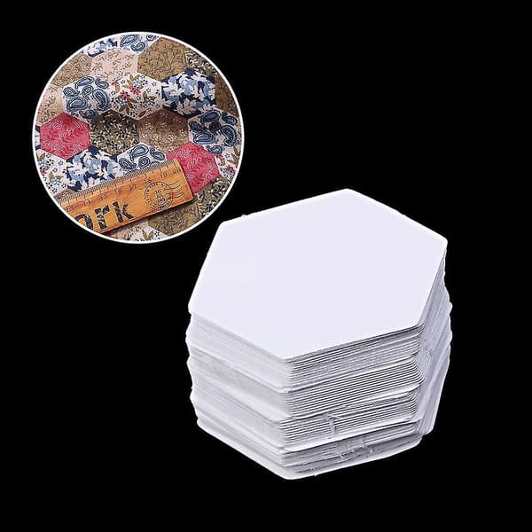 Hexagonmallar 100st Vit Patchwork Pappersform Set Tillbehör 10MM
