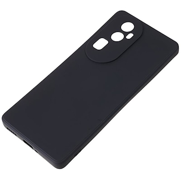 För Oppo Reno10 5G Gummerat TPU- phone case Candy Color Fiberfoder Anti- cover Black