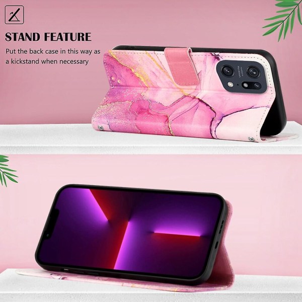 Taske til Oppo Find X5 Pro Cover Wallet Marmor Magnetic Læder Taske C1