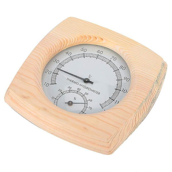 Trä termo-hygrometer termometer hygrometer ångrum basturum Fahrenheit tillbehör(1st, träfärg) szkydv