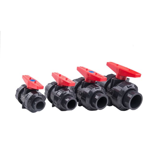 Dubbel unionsventil, kulventil, SPH kulventil, 32 mm diameter PVC kulventil Black