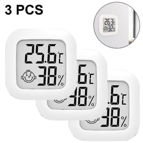 3-pack inomhustermometer, luftfuktighetsmätare digital hygrometer rumstermometer för hemmet, hög