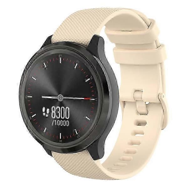 18mm ruudukkoinen silikoniranneke GarminActive S:lle Beige