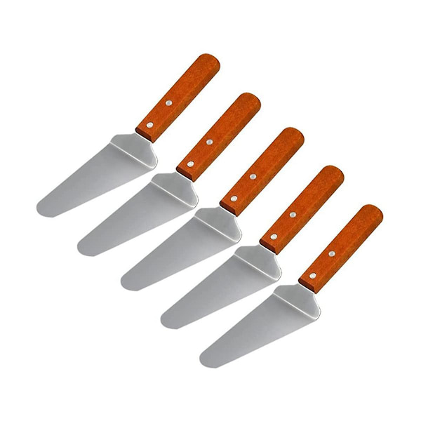 10 stk Pai Server Kakestøtte Transmisjon Triangel Spade Spatel Trehåndtak Spade Rustfri S