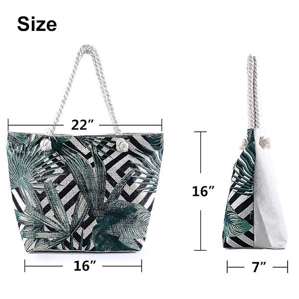 Stor Strandväska för Kvinnor, 2022 Vattentät och Sandsäker Tote Bag med Innerficka och Blixtlås