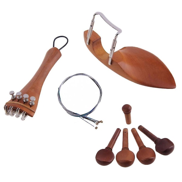 4/4 violindele Tilbehør Hagestøtte Halestykke Fintuner Tuning Peg Tailgut Endpin Strings Kit