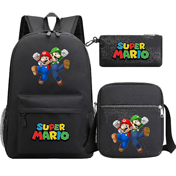 Super Mario Ryggsäck För Tonåringar Flickor Pojkar | Kawaii vattentät canvas skolväskor | 3 st Laptop Mochilas ryggsäckar 3