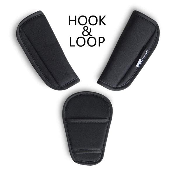 Stroller Shoulder Pads (Three Pieces): Car Seat Shoulder Pads, Crotch Pad, and Stroller Protector.