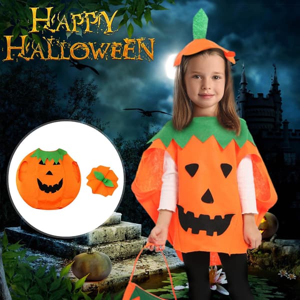 Græskar Kostumer Til Børn Halloween Græskar Cosplay Party Kostumer Og Hatte A