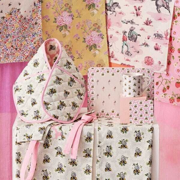Cath Kidston Provence Bee Set med 4 korkunderlägg White