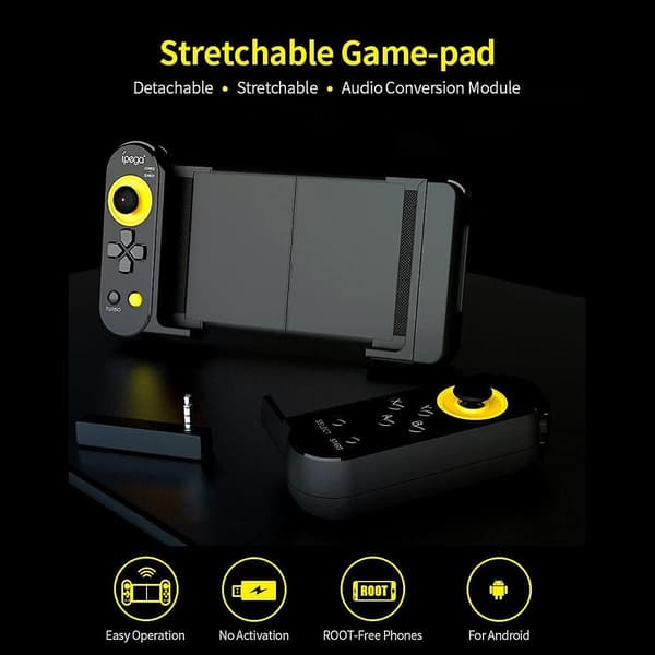 Ipega Pg-9167 Bt 4.0 Trådløs Gamepad Udtrækkelig Game Controller Joystick Til Android Mobiltelefon/pc/tablet Sort