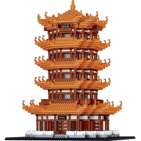 Yellow Crane Tower Mini Nano Building Blocks Sett, World Architecture Micro Diamond Blocks Murstein, Building Toy 3d Puzzle For Children Gift