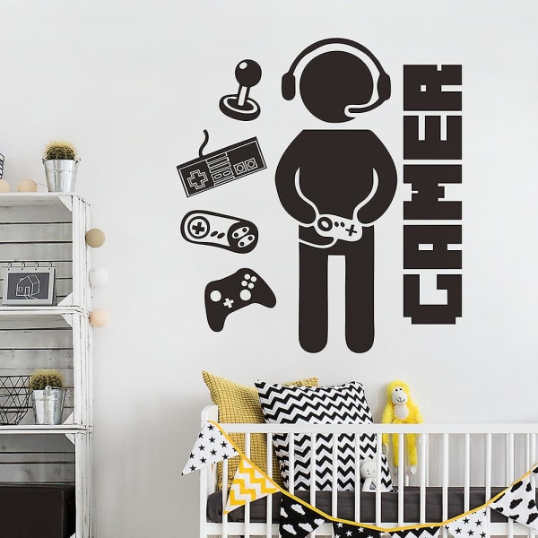 2 stk Gamer Wall Stickers, Wall Stickers Kunstdekorationer Video Game Wall Stickers, Wall Stickers Til Drenge Soveværelse, Stue Wall Stickers