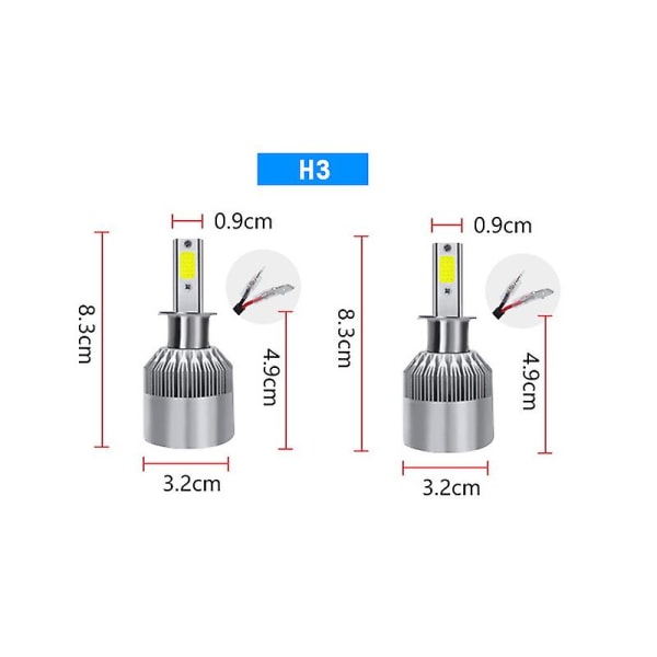 2kpl 36w H4 H7 H11 Aviation Alumiini Auton Led-ajovalot Vedenpitävät Ip68 Kaukovalot Lähivalot Auton ulkosisustustarvikkeet| | H3 x2