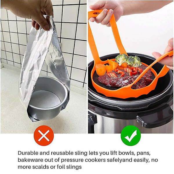 Tryckkokarslinga, bakformssele i silikon kompatibel med 6 Qt / 8qt, multifunktionsspisar AC