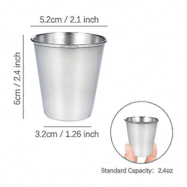 12 st shotglas i rostfritt stål för whisky, tequila och sprit