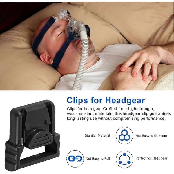 4 stk. ResMed Mirage Nesemaske CPAP Hodestropp Festeklips Erstatningstilbehør