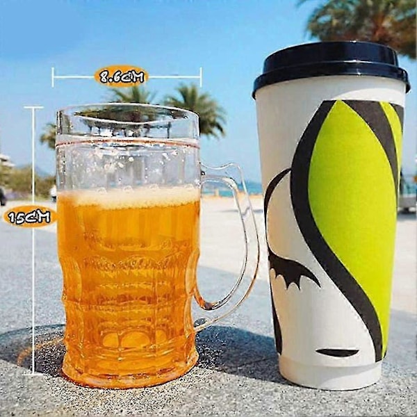 Knepig Ölmugg - Dubbel Interlayer Is Skämt Fake Ölmugg (401-500ml)