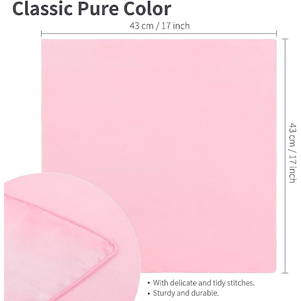 16-pak firkantet satinserviet Lys silkebordsserviet Blødt glat stof bordserviet til bryllupsbanketfestdekoration, pink, 17 x 17 tommer