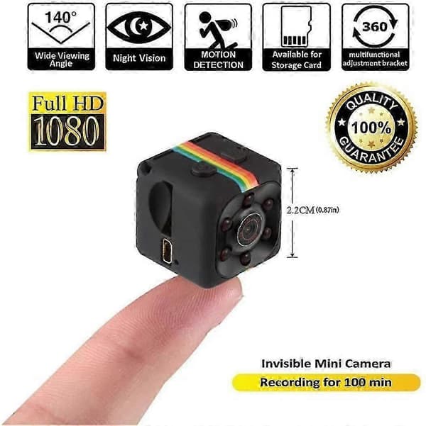 Mikro webkamera SQ11 HD 1080P, nattsyn DVR (svart) 25-26