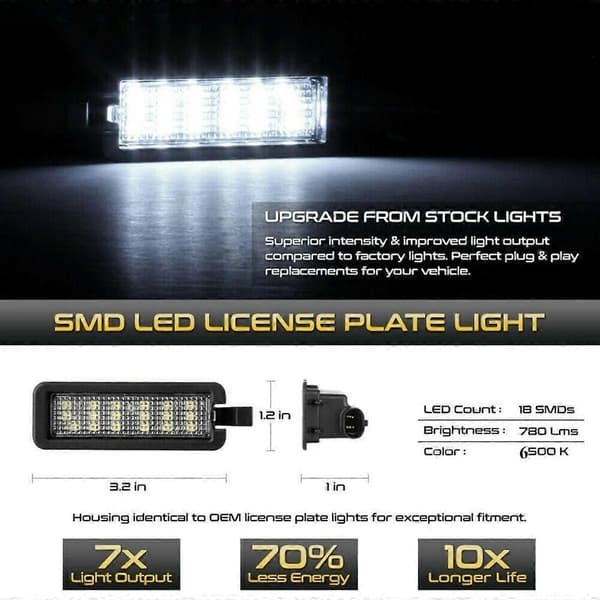 Sailesiti LED nummerpladelys SÆT 2015-2020 til Chrysler 300 og Charger
