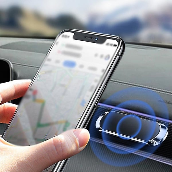 Magnetisk biltelefonholder Magnetmontering Mobiltelefonstativ Gps Support Til Iphone Xiaomi Samsung Biltilbehør Interiør| | Silver