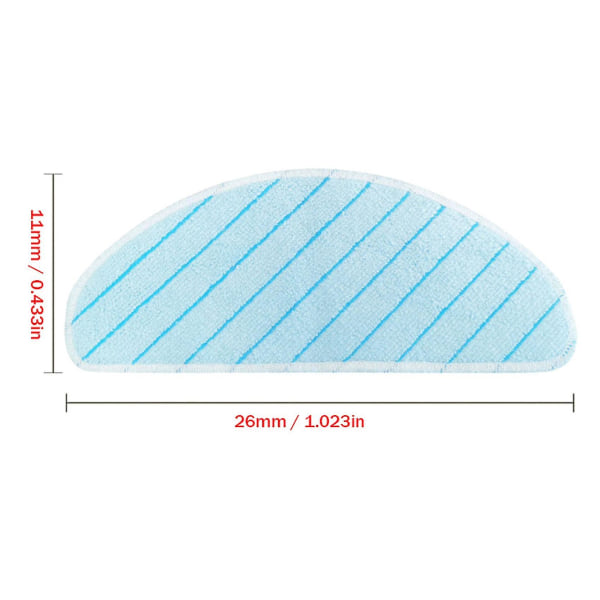 Kompatibel med Ecovacs Deebot Ozmo T9 Max Rengøringsvaskbar moppepude (8 stk)