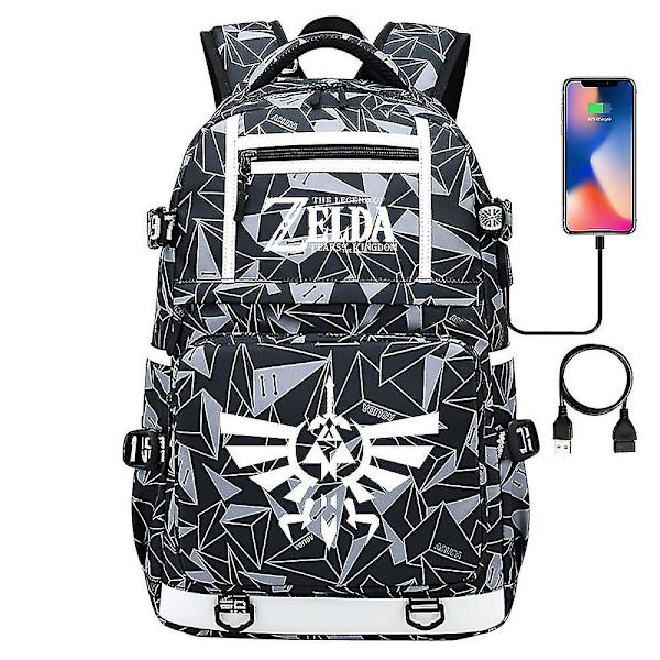 Breath Of The Wild Eye Game Usb-rygsæk - Fans' Cosplay-skoletaske til studerende, Unisex-rejsetaske til bærbar computer 6