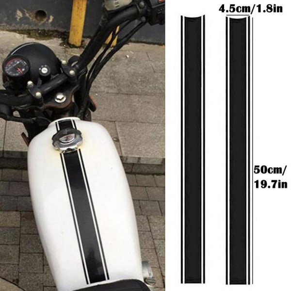 Moottoripyörän suojaus - 2 kpl/pari Universal Motorcycle Front Decals Tarrat Auto 2pcs- tank black